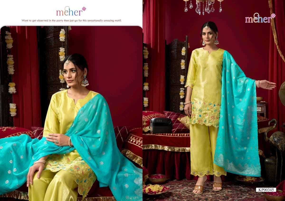 SITARA By Meher 341 To 346 Series Beautiful Festive Suits Colorful Stylish Fancy Ethnic Wear Roman Embroidery Dresses At Wholesale Price